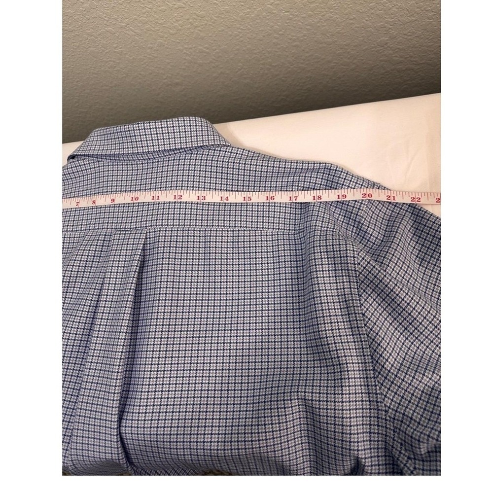 Stafford Shirt Men's XL Long Sleeve Button Down Dress White & Blue Checked
